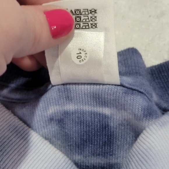 Victoria Secret PINK Vintage Blue Tie Dye Crew Sweater Sz XS - Picture 6 of 9